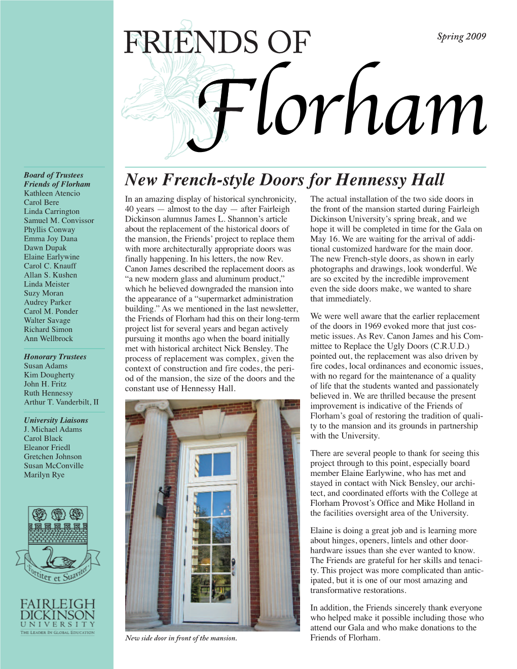 Friends of Florham – Spring 2009