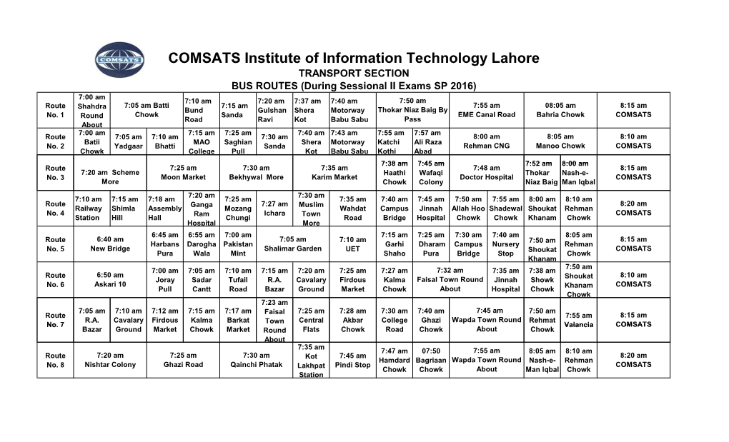 COMSATS Institute of Information Technology Lahore