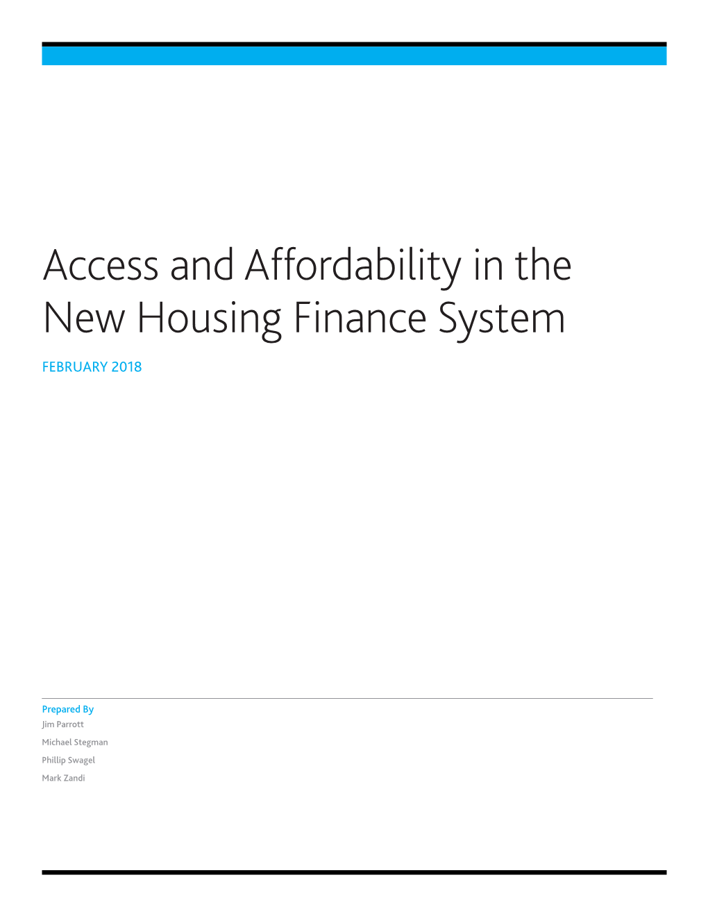 Access and Affordability in the New Housing Finance System