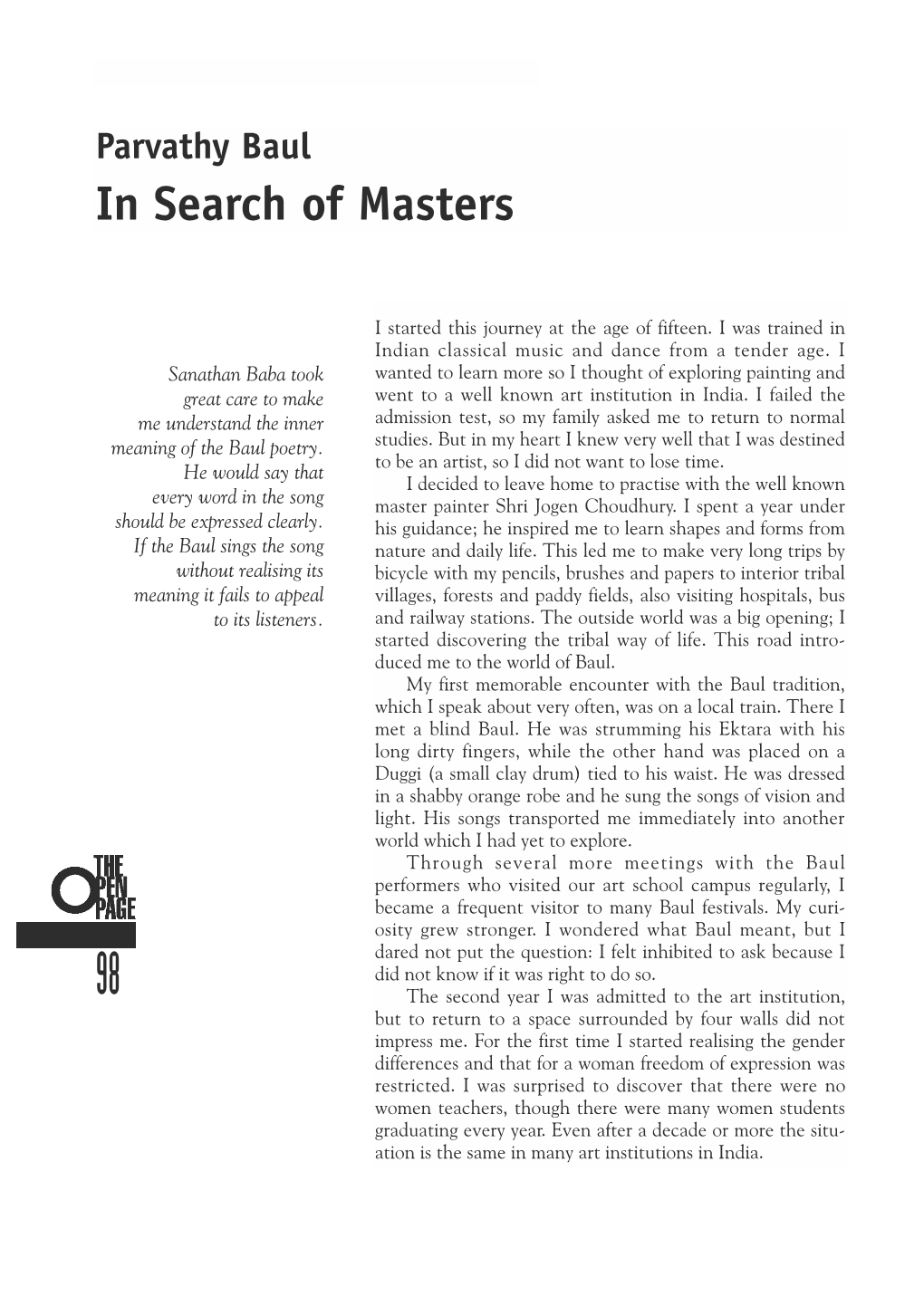 In Search of Masters