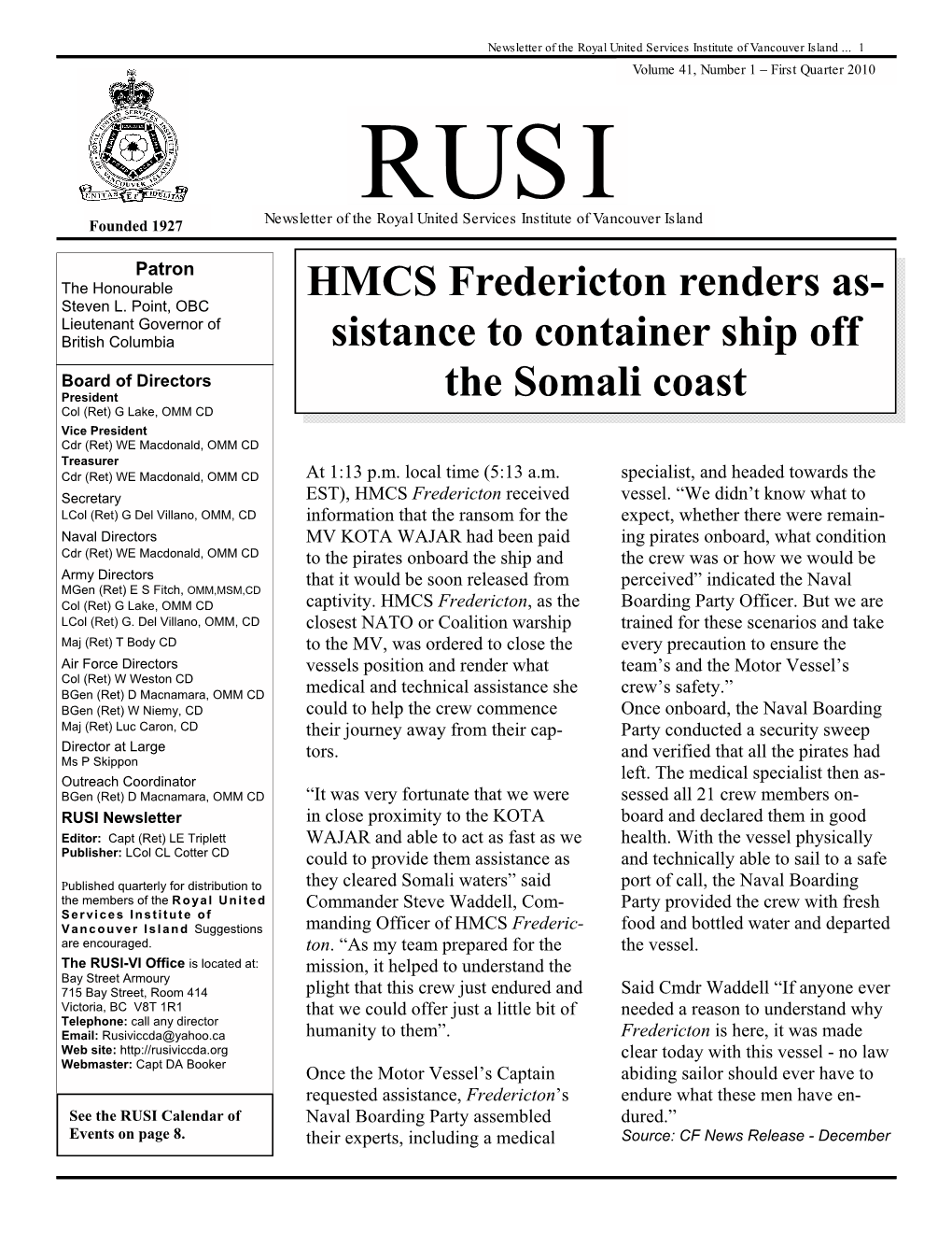 RUSI Newsletter Jan Final.Pub