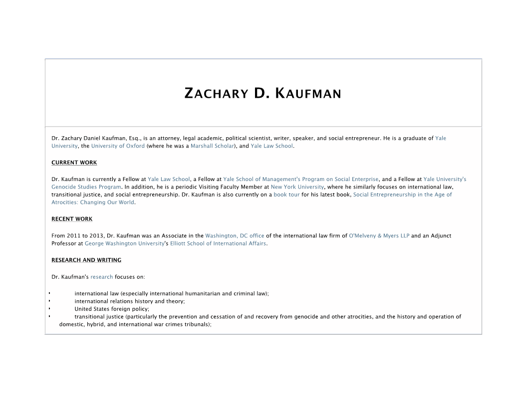 Zachary D. Kaufman