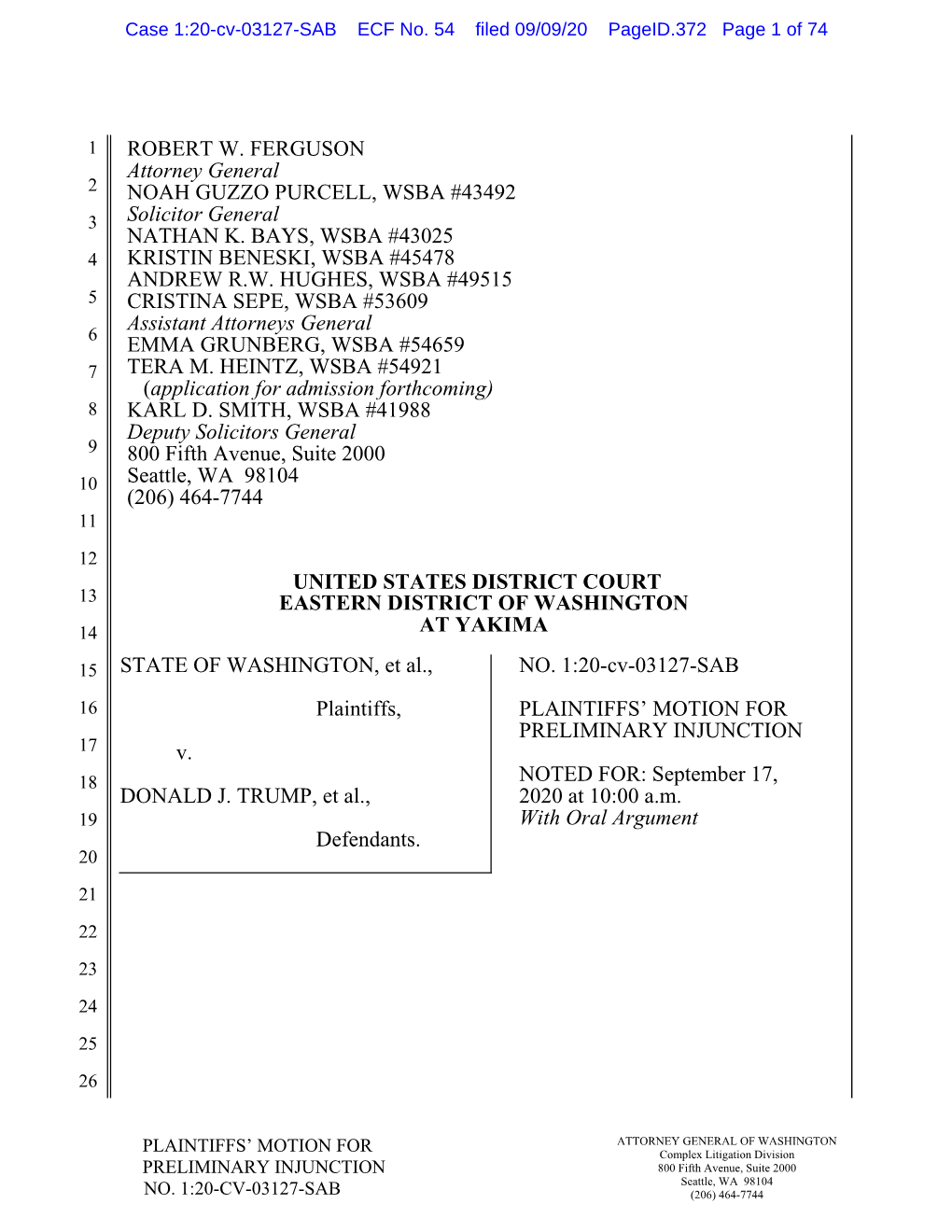 PRELIMINARY INJUNCTION 17 V