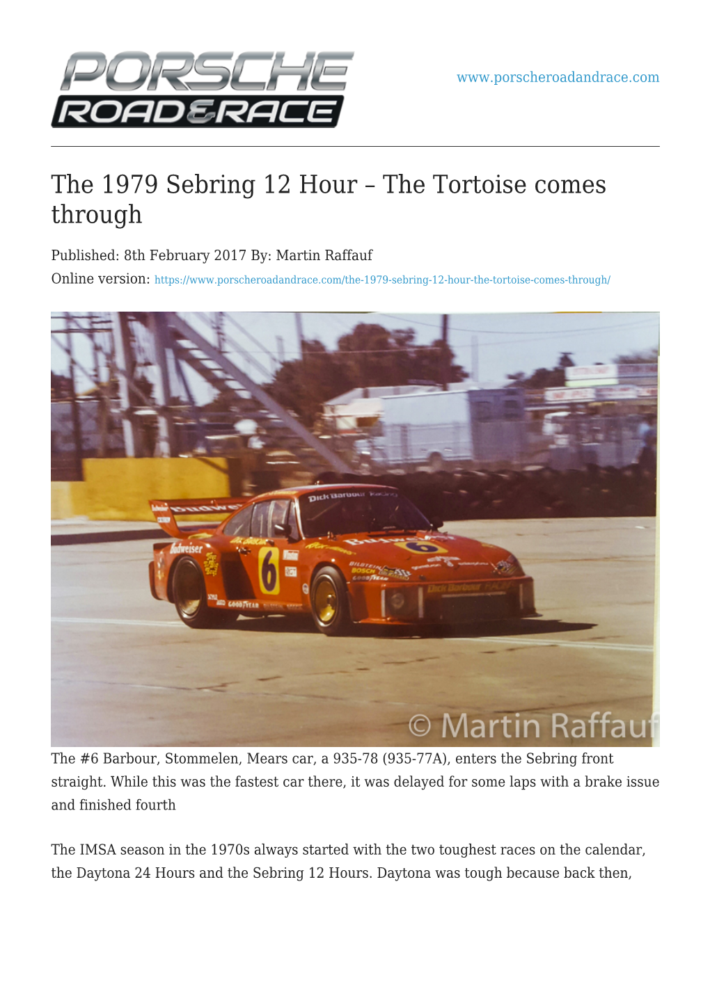 The 1979 Sebring 12 Hour – the Tortoise Comes Through