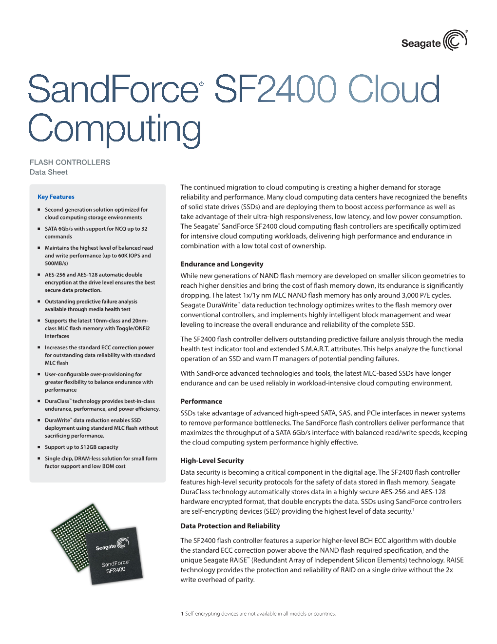 Sandforce® SF2400 Cloud Computing