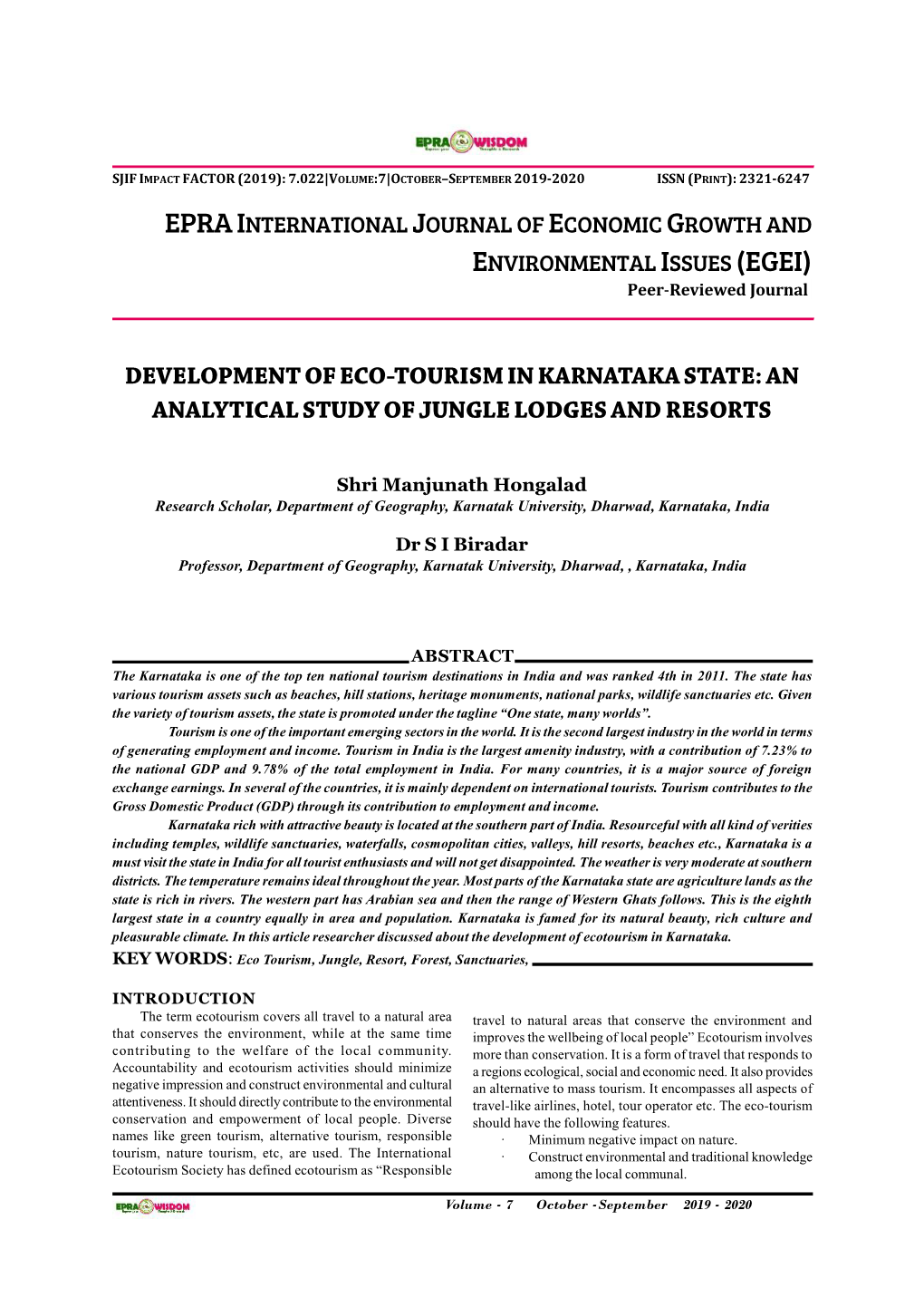 An Analytical Study of Jungle Lodges and Resorts