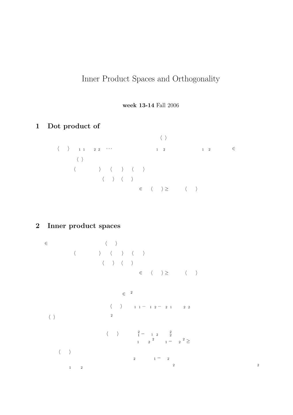 Inner Product Spaces and Orthogonality