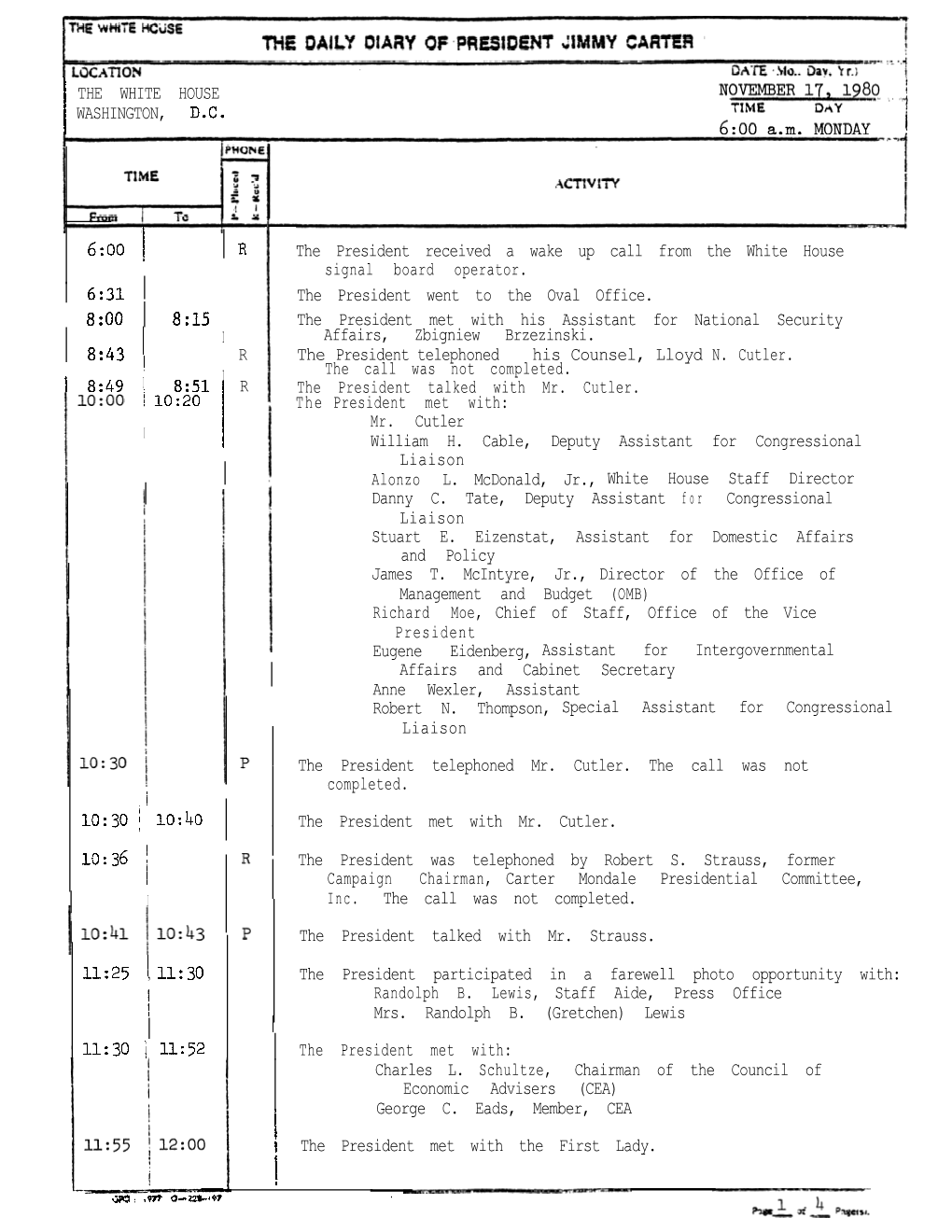 NOVEMBER 17, 1980"Cdi-Z ) WASHINGTON, D.C