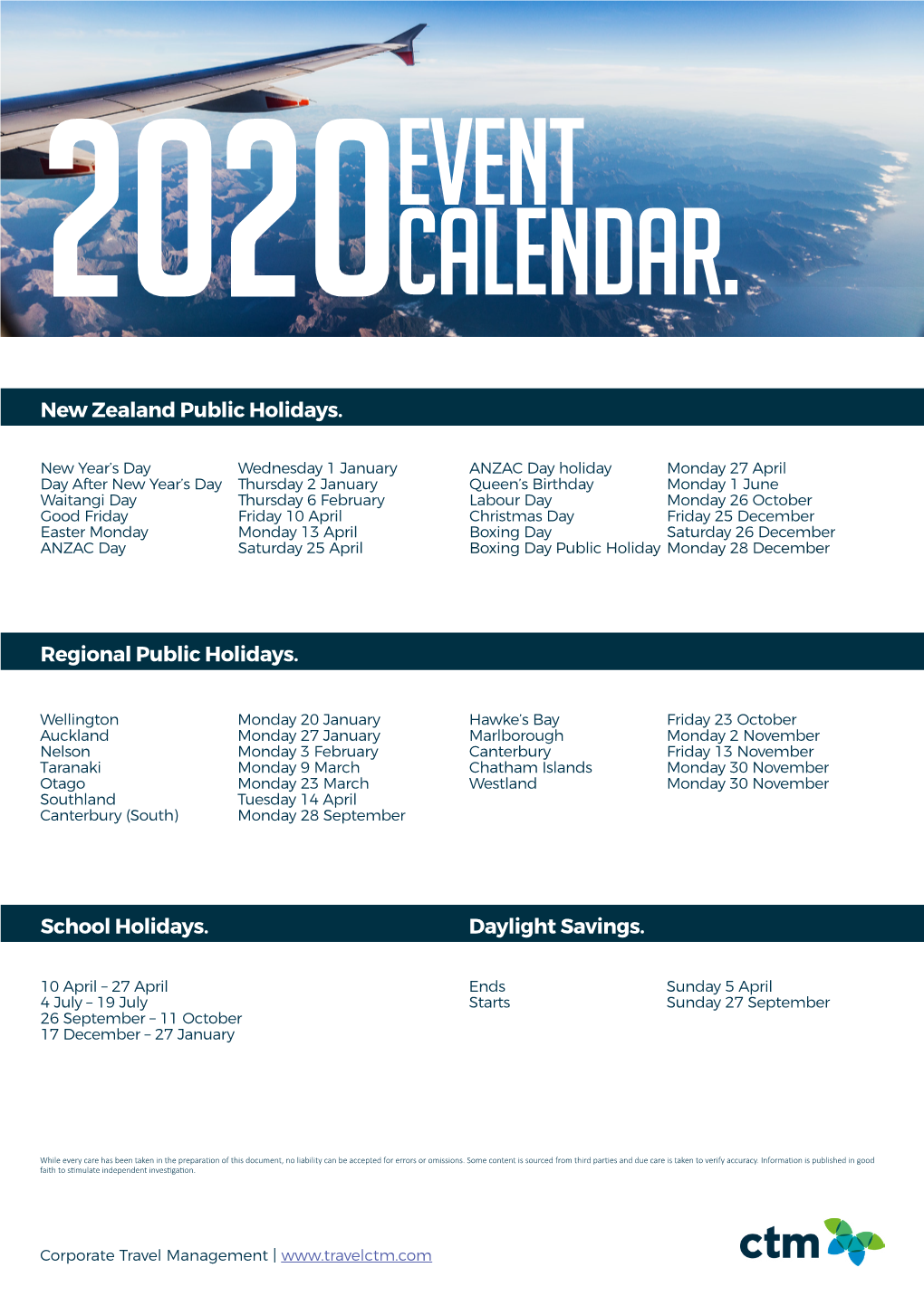 Nz Event Calendar 2020