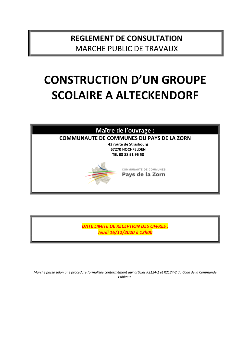 Construction D'un Groupe Scolaire a Alteckendorf