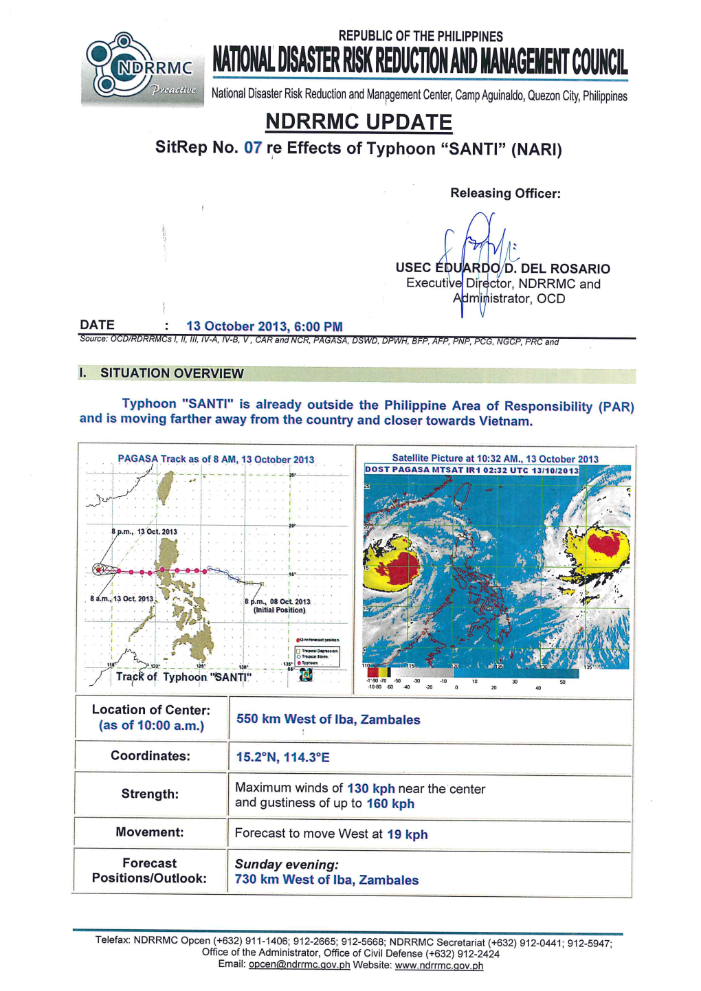 Sitrep No. 7 for TY Santi 13 Oct 2013, 6PM.Pdf