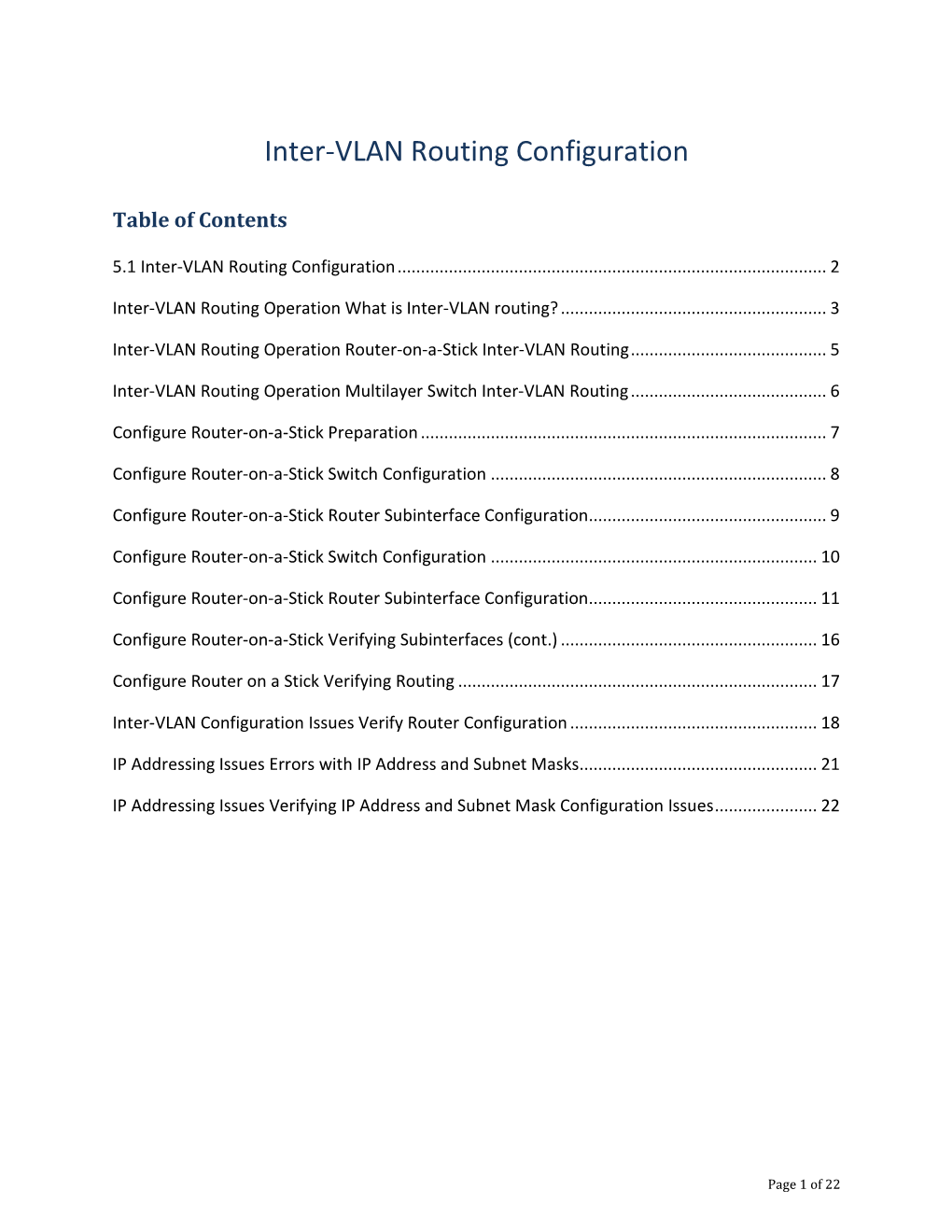 Inter-VLAN Routing Configuration