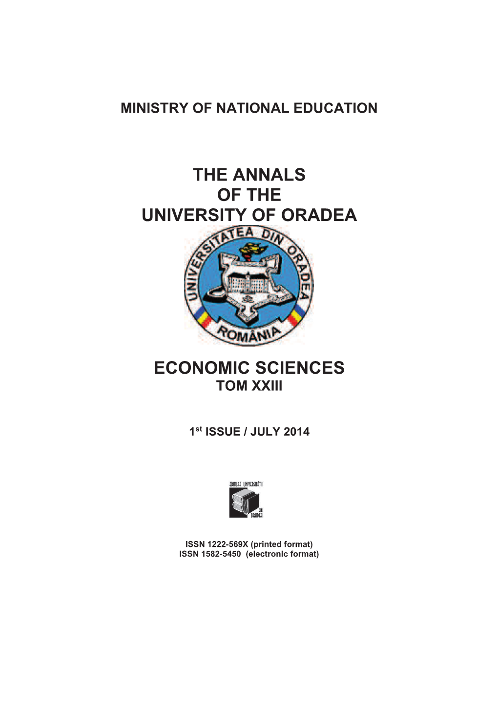 The Annals of the University of Oradea Economic Sciences