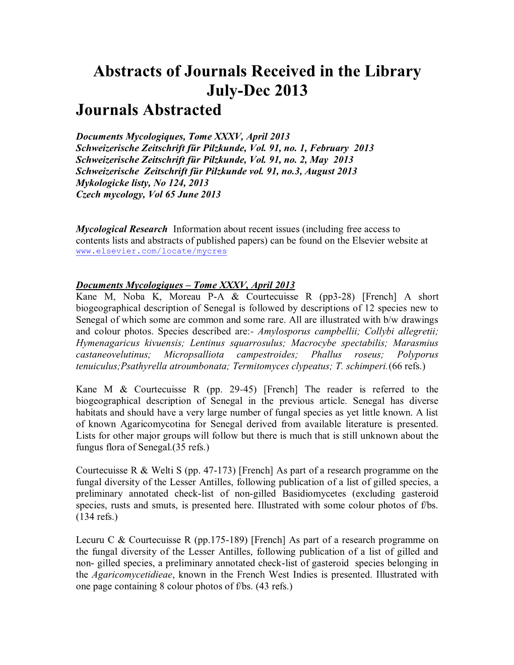 Abstracts of Journals Received in the Library July-Sep 2012