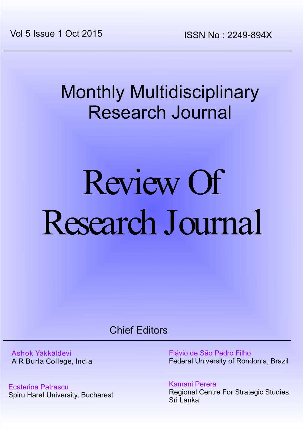 Monthly Multidisciplinary Research Journal