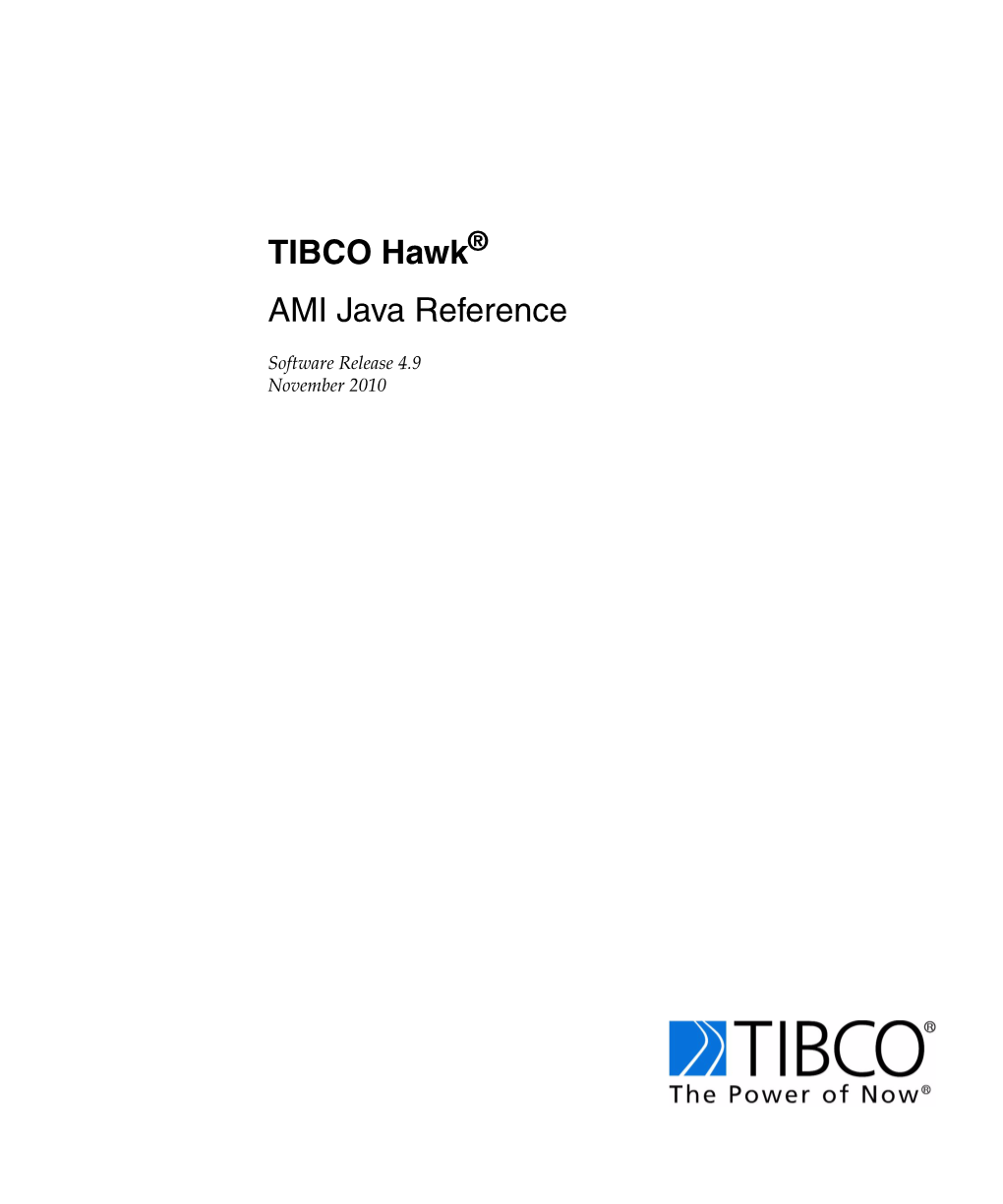 TIBCO Hawk AMI Java Reference Iv | Contents