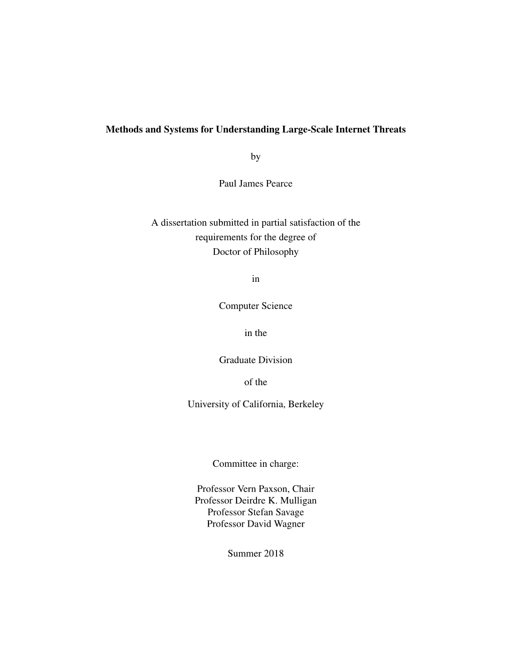 Methods and Systems for Understanding Large-Scale Internet Threats