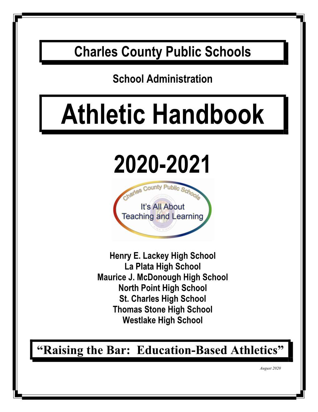 Athletic Handbook for Coaches