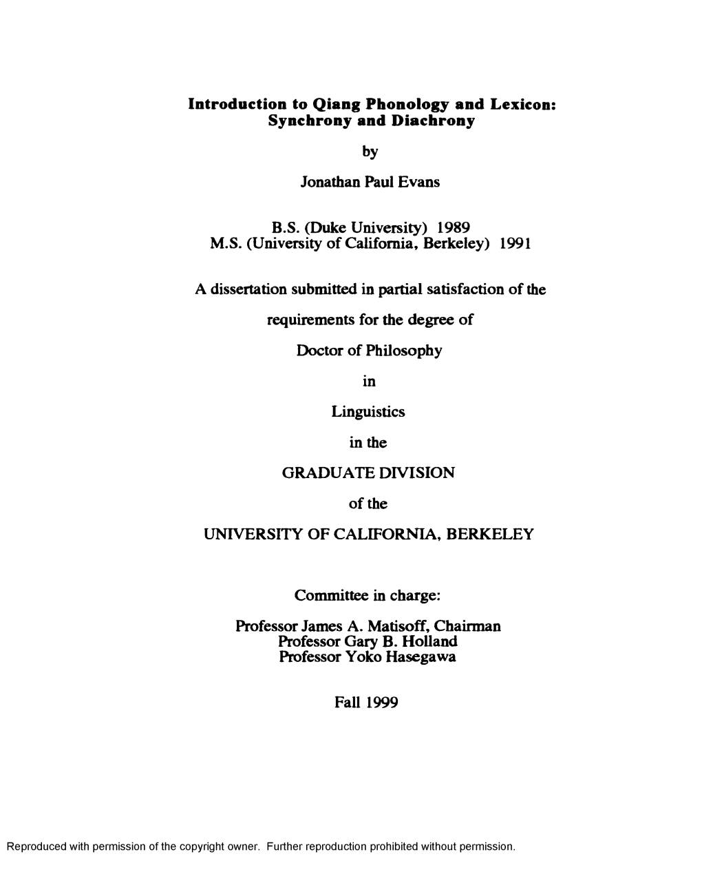 Introduction to Qiang Phonology and Lexicon: Synchrony and Diachrony by Jonathan Paul Evans