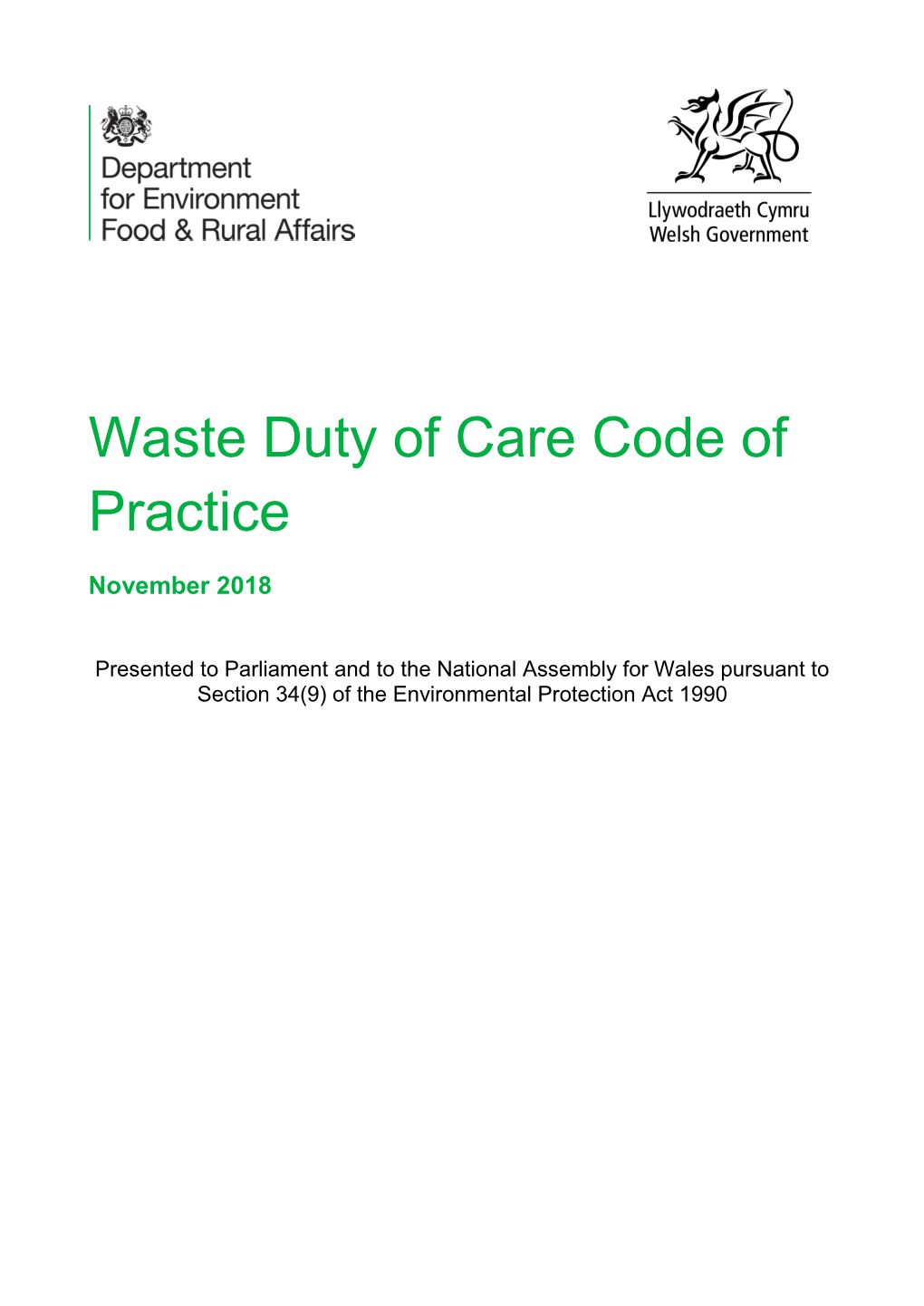 Waste Duty of Care Code of Practice