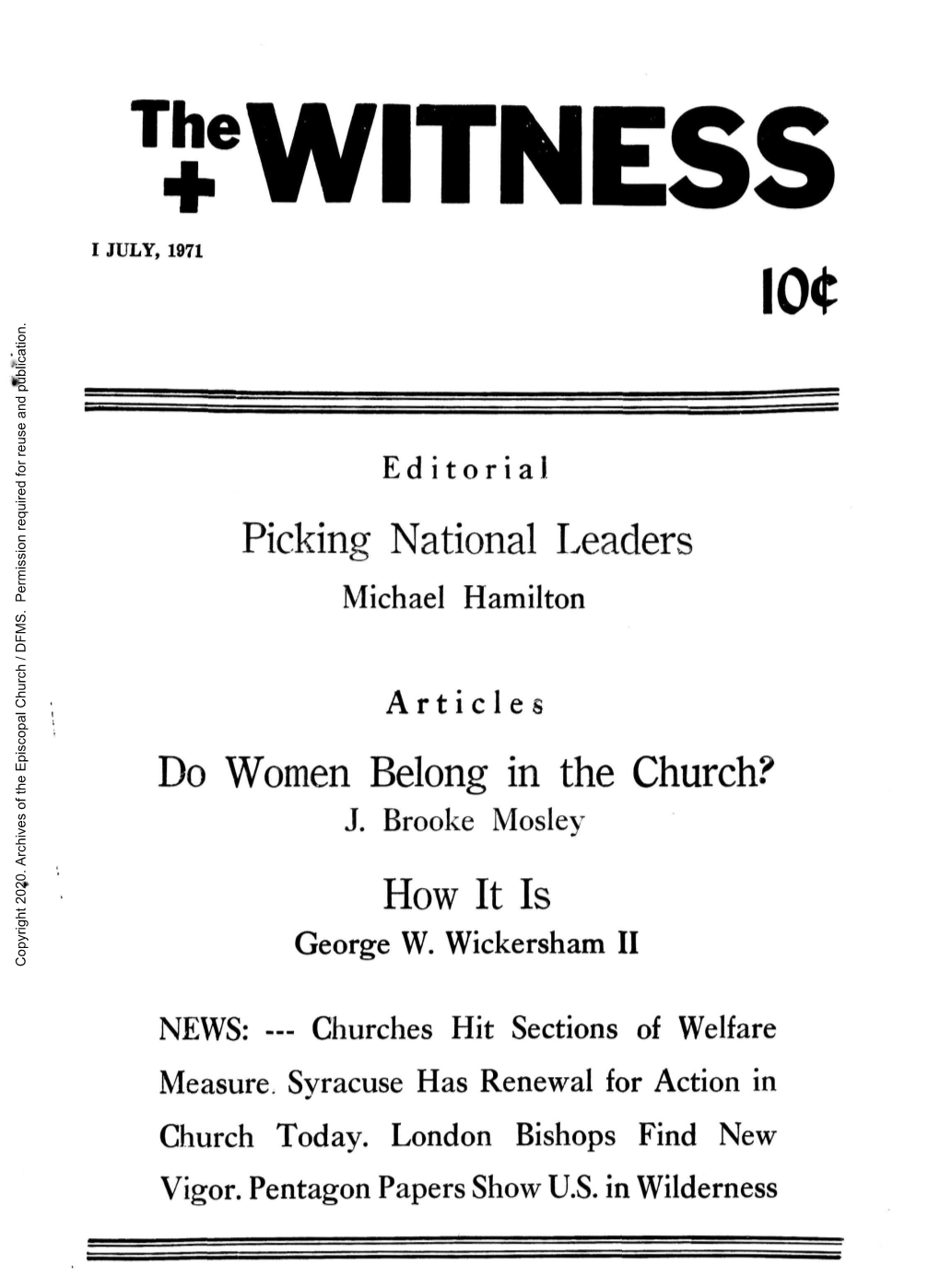 1971 the Witness, Vol. 56, No. 13