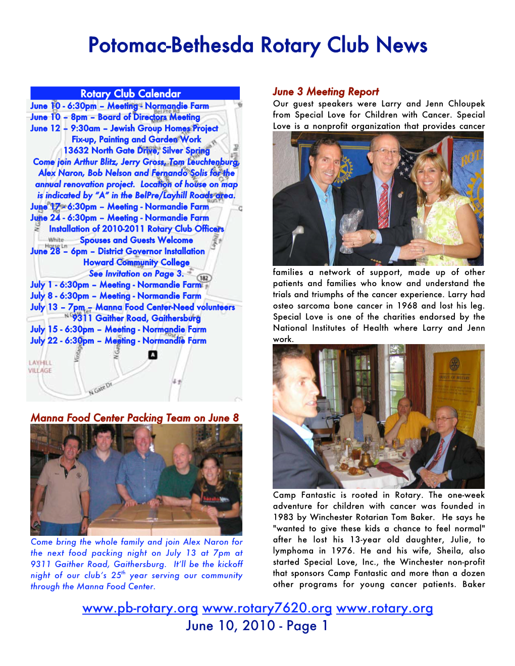 Potomac-Bethesda Rotary Club News