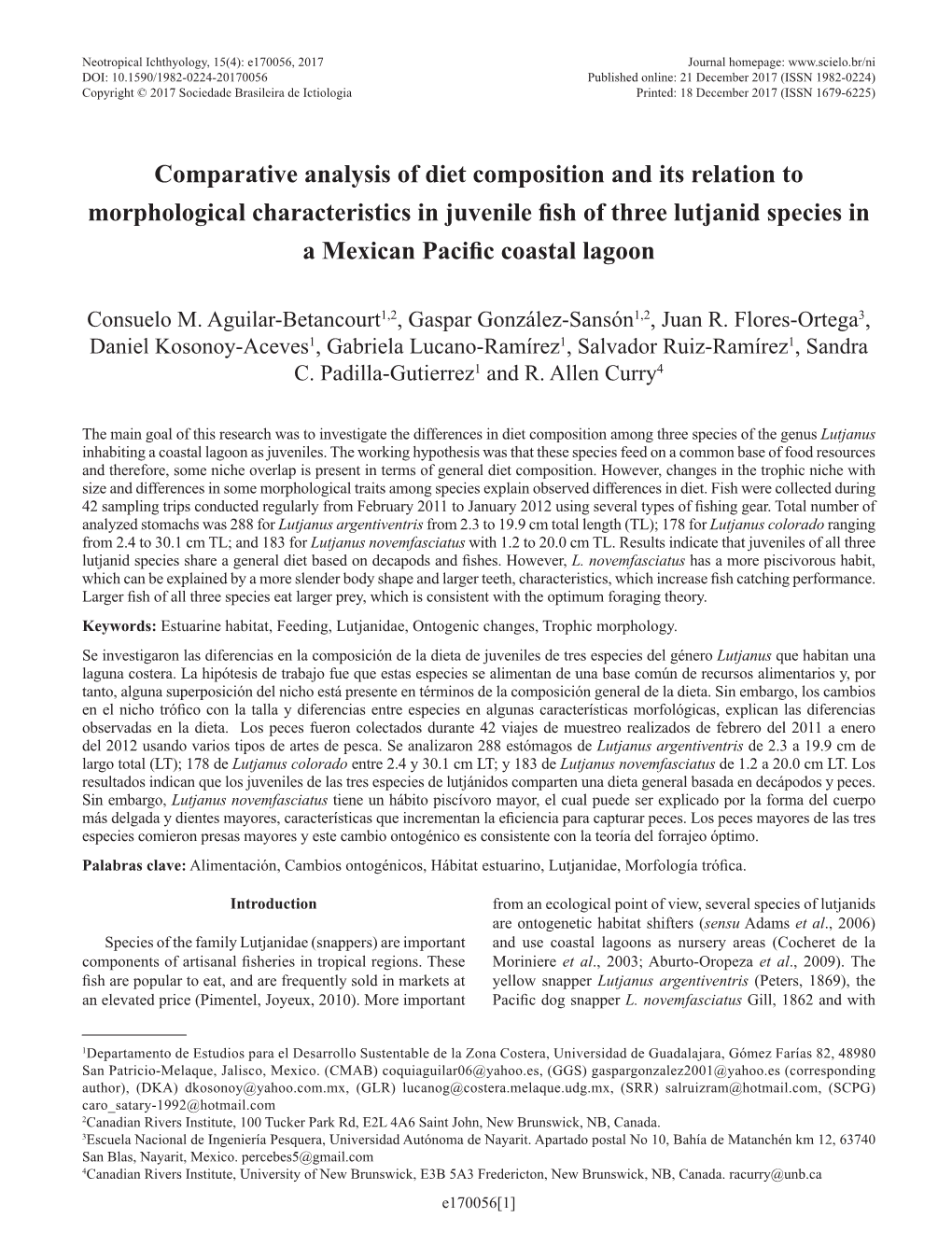 Comparative Analysis of Diet Composition and Its Relation To