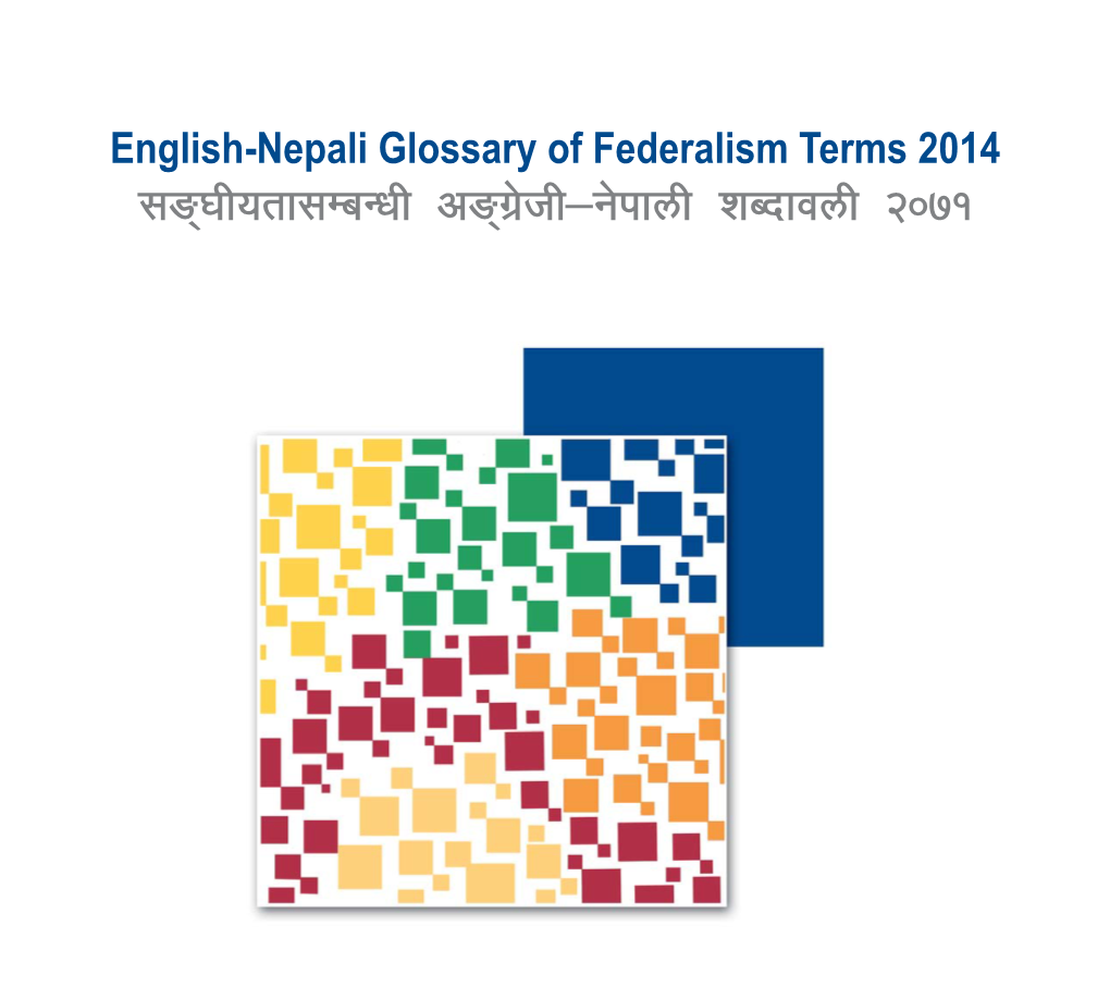 English-Nepali Glossary of Federalism Terms 2014