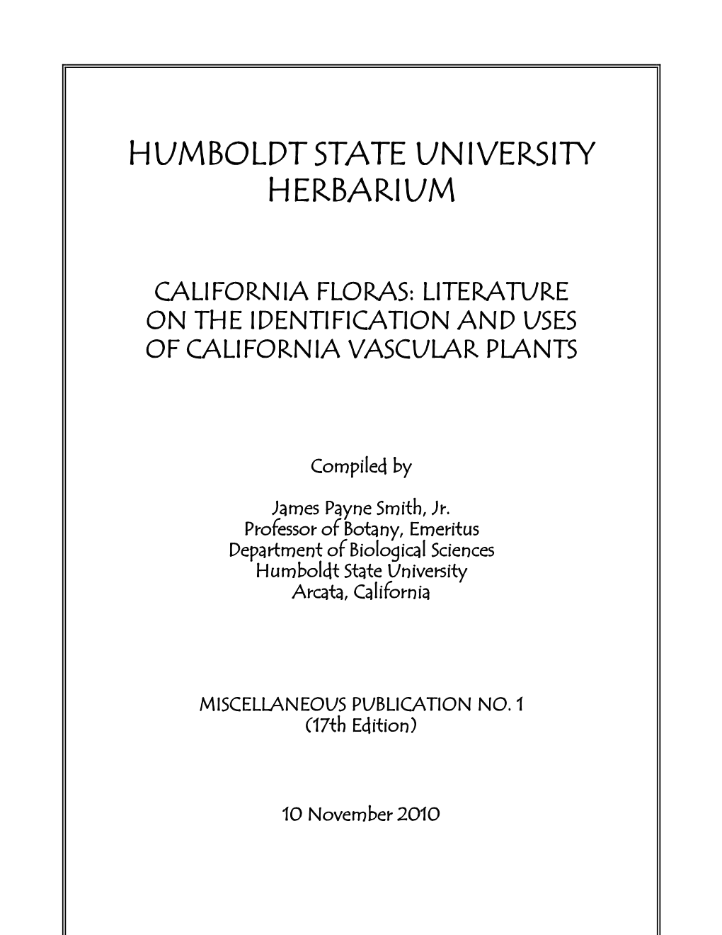 Humboldt State University Herbarium