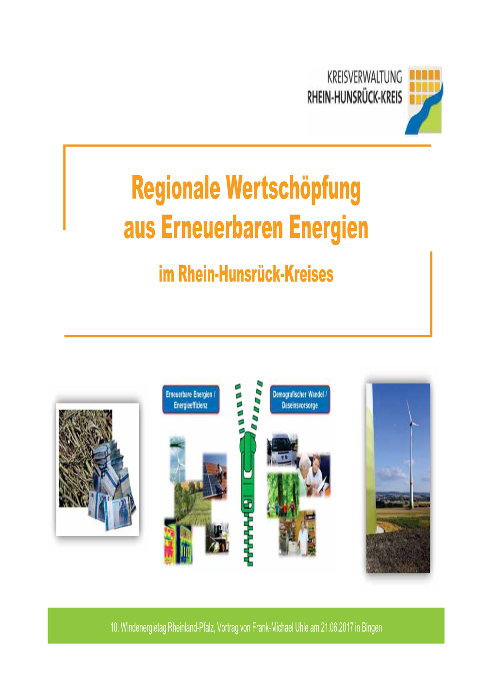 Der Rhein-Hunsrück-Kreis Als Referenzregion Für Klimaschutz Und