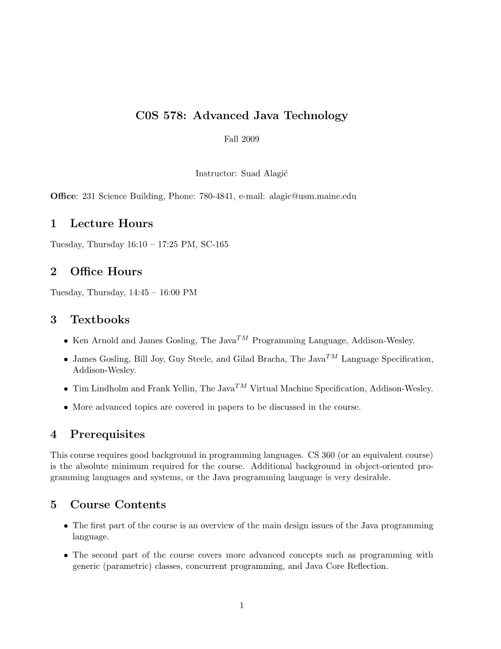 C0S 578: Advanced Java Technology