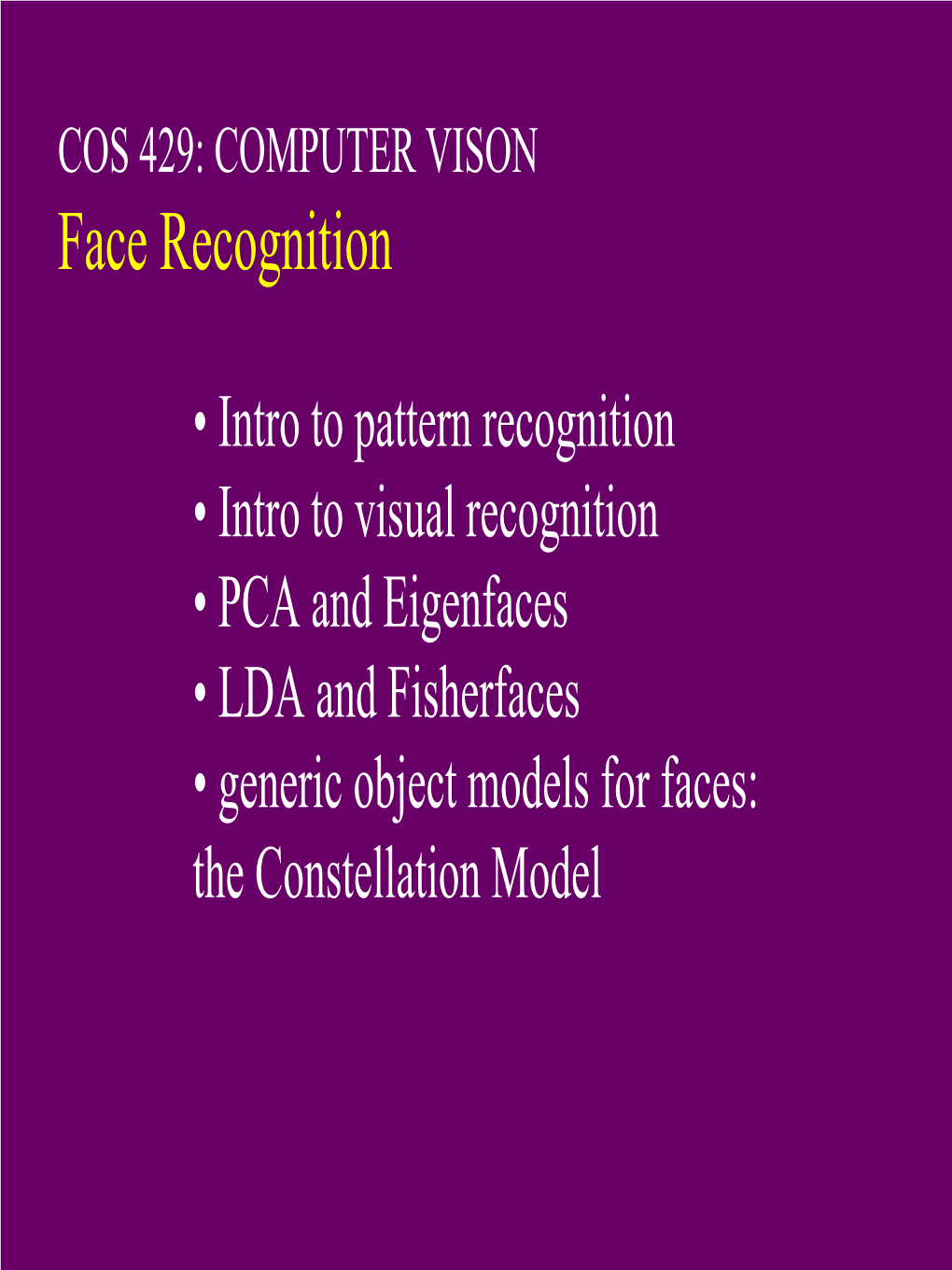 Face Recognition