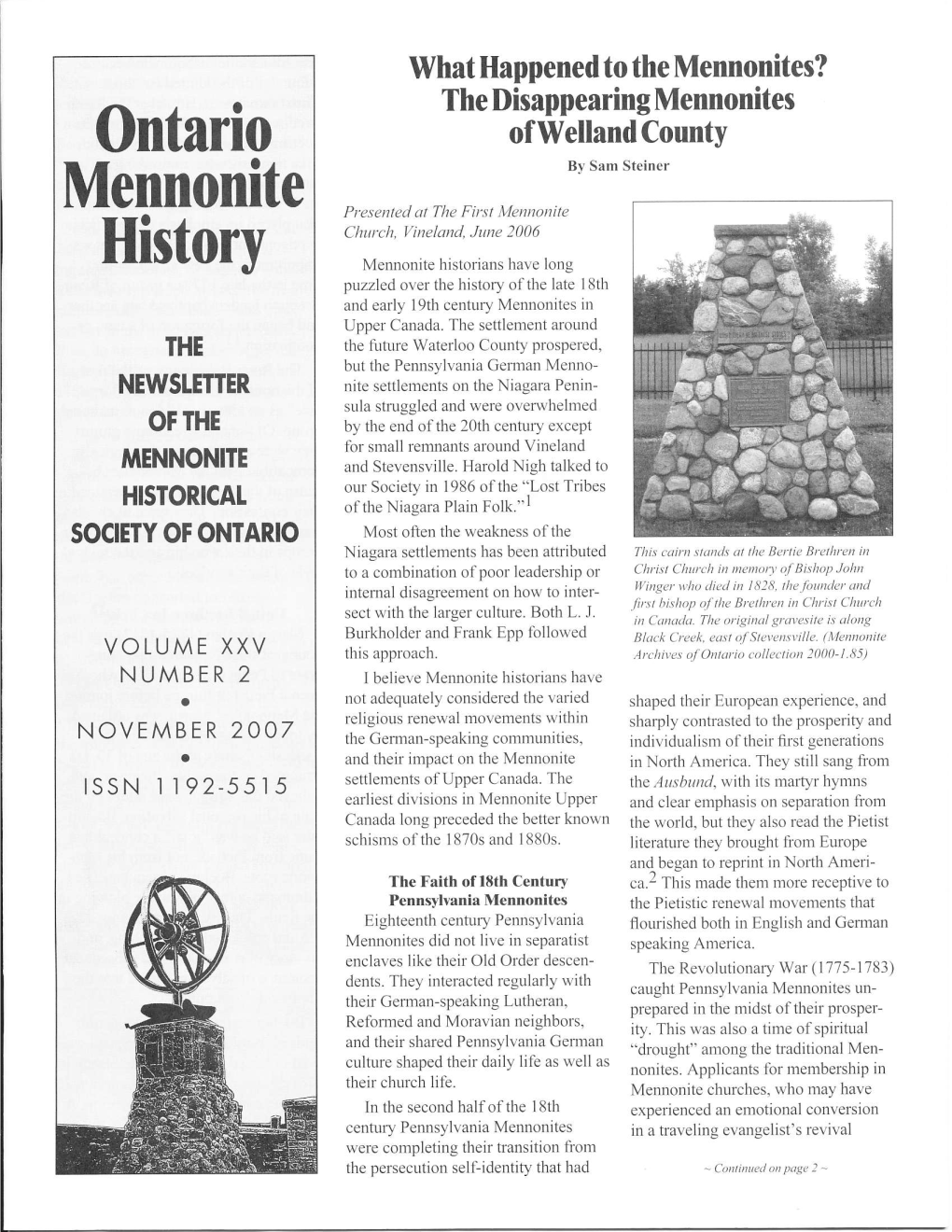 Ontario Mennonite History