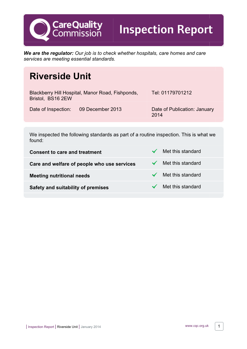 CQC Inspection Report