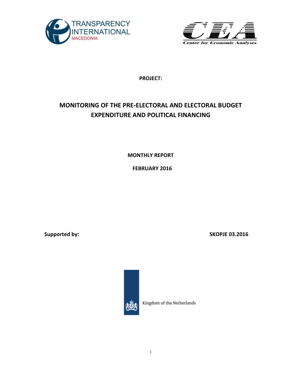 In February 2016 There Was Noticeable Increasing in the of the Political