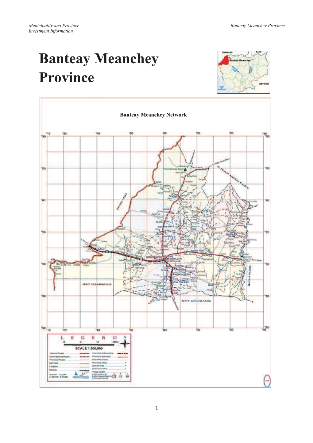 Banteay Meanchey Province Investment Information