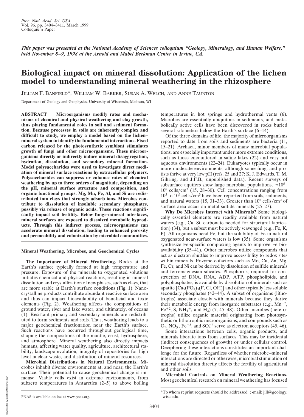 Biological Impact on Mineral Dissolution: Application of the Lichen Model to Understanding Mineral Weathering in the Rhizosphere