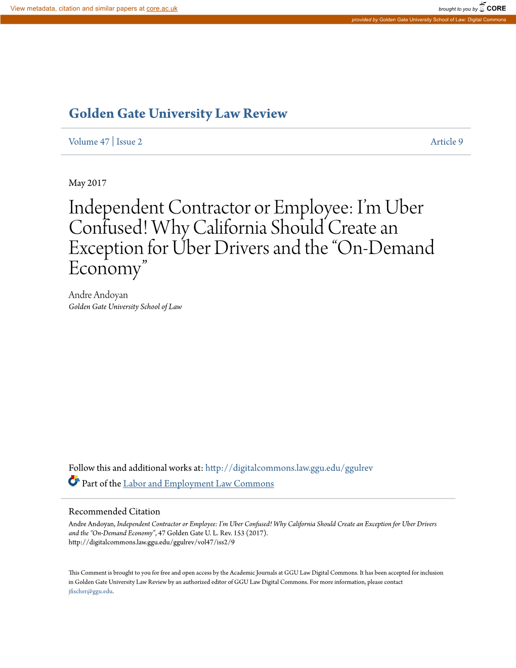 Independent Contractor Or Employee: I'm Uber Confused! Why California