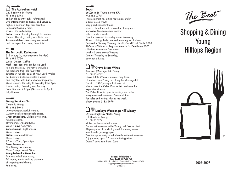 Shopping & Dining Young Hilltops Region