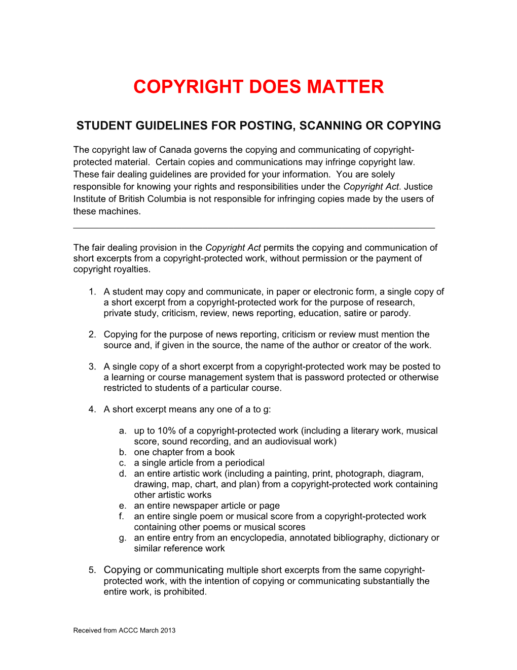Copyright Does Matter