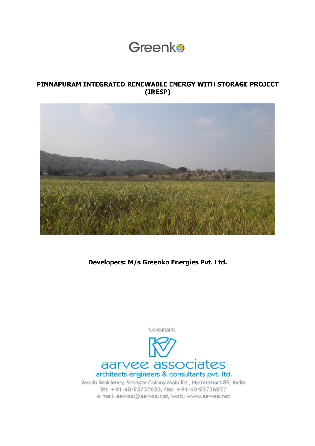 PINNAPURAM INTEGRATED RENEWABLE ENERGY with STORAGE PROJECT (IRESP) Developers