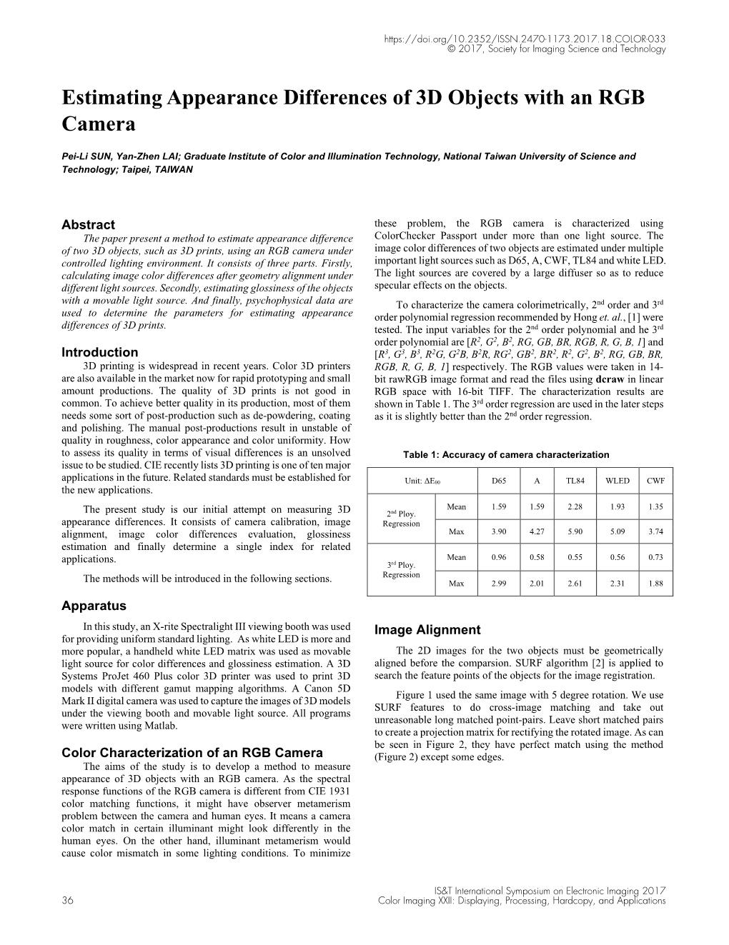 Estimating Appearance Differences of 3D Objects with an RGB Camera