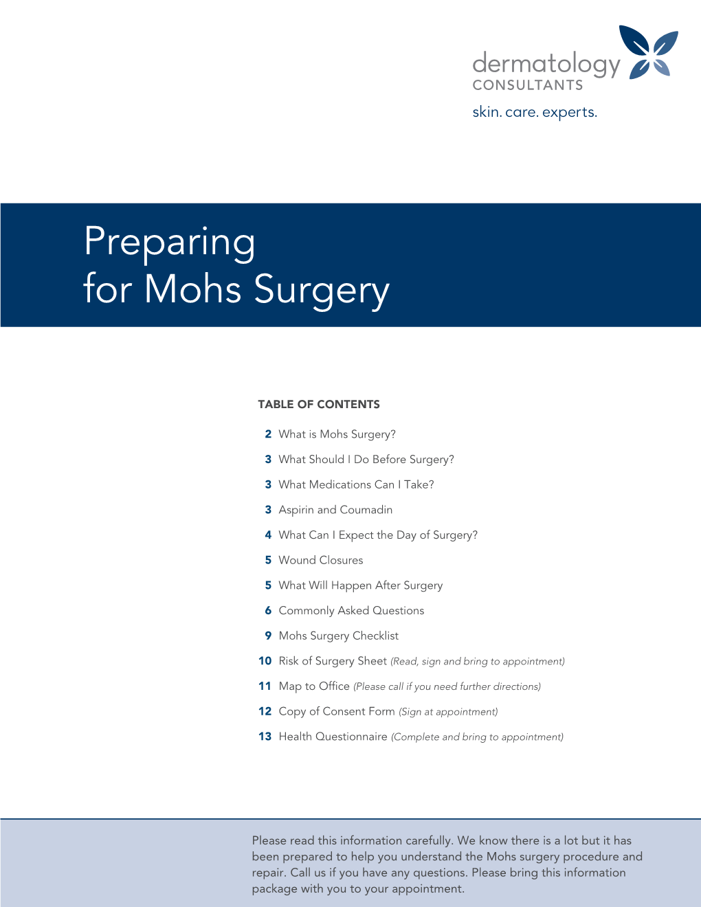 Preparing for Mohs Surgery