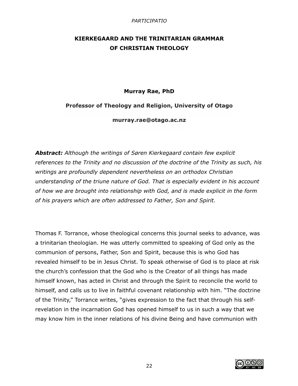 Kierkegaard and the Trinitarian Grammar of Christian Theology