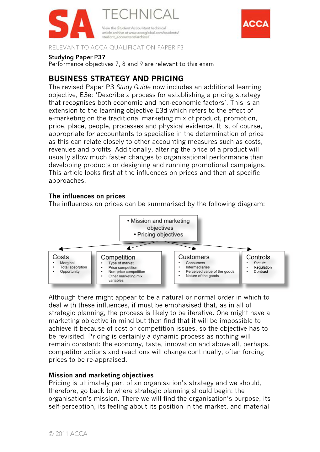 Business Strategy and Pricing