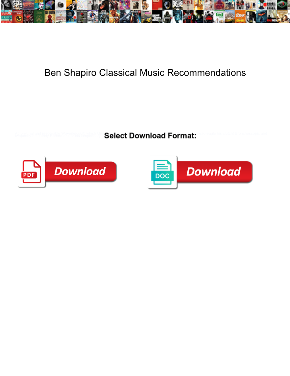 Ben Shapiro Classical Music Recommendations