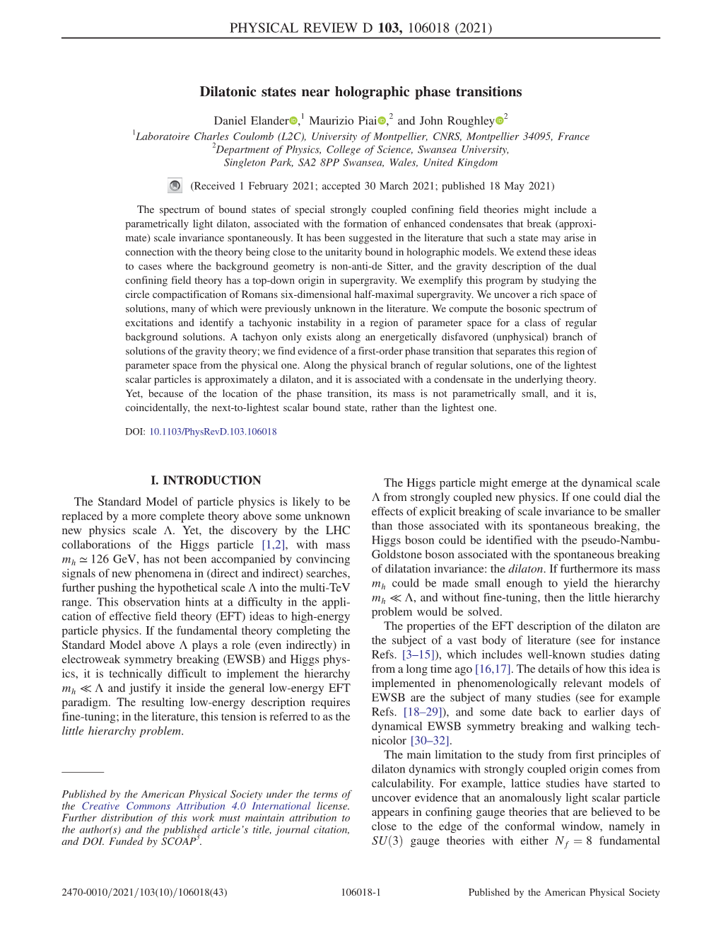 Dilatonic States Near Holographic Phase Transitions