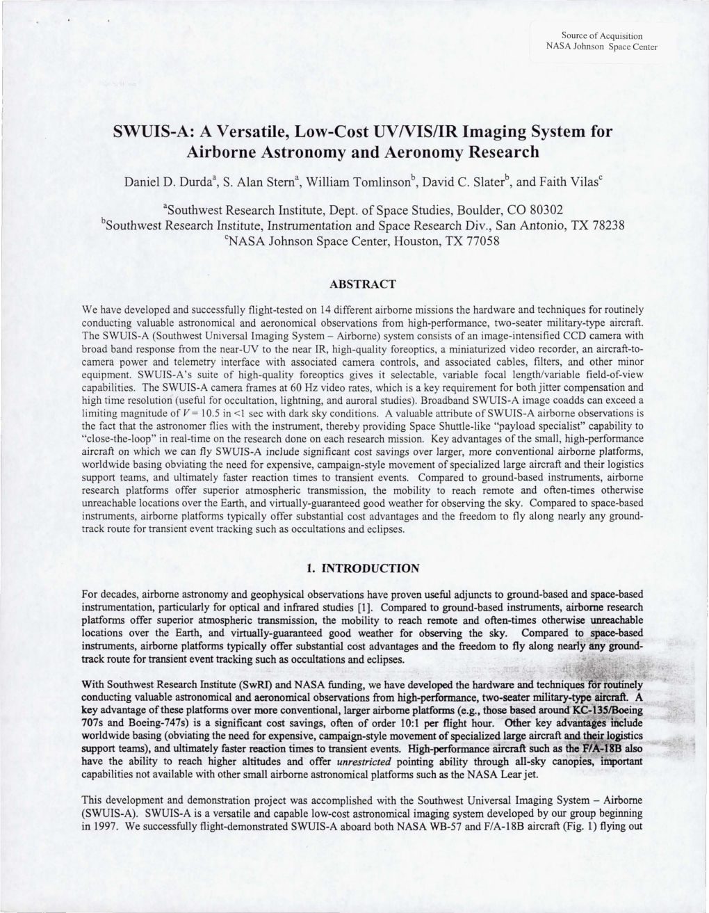 SWUIS-A: a Versatile, Low-Cost UV IVISIIR Imaging System for Airborne Astronomy and Aeronomy Research