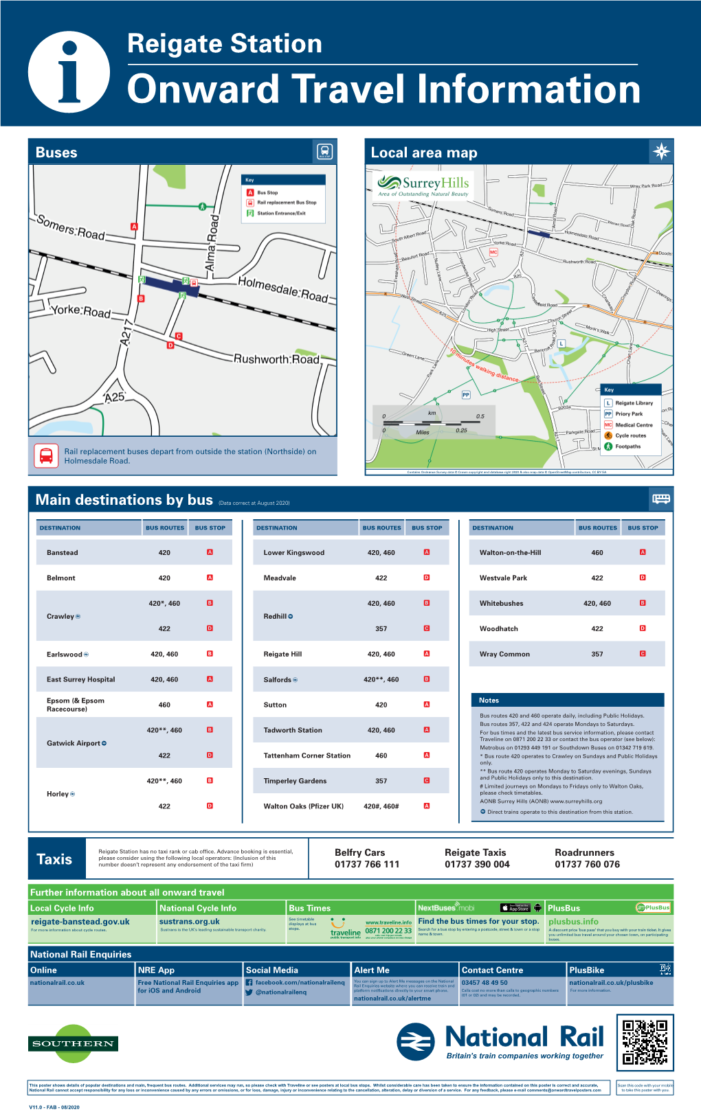 Local Area Map Buses Taxis