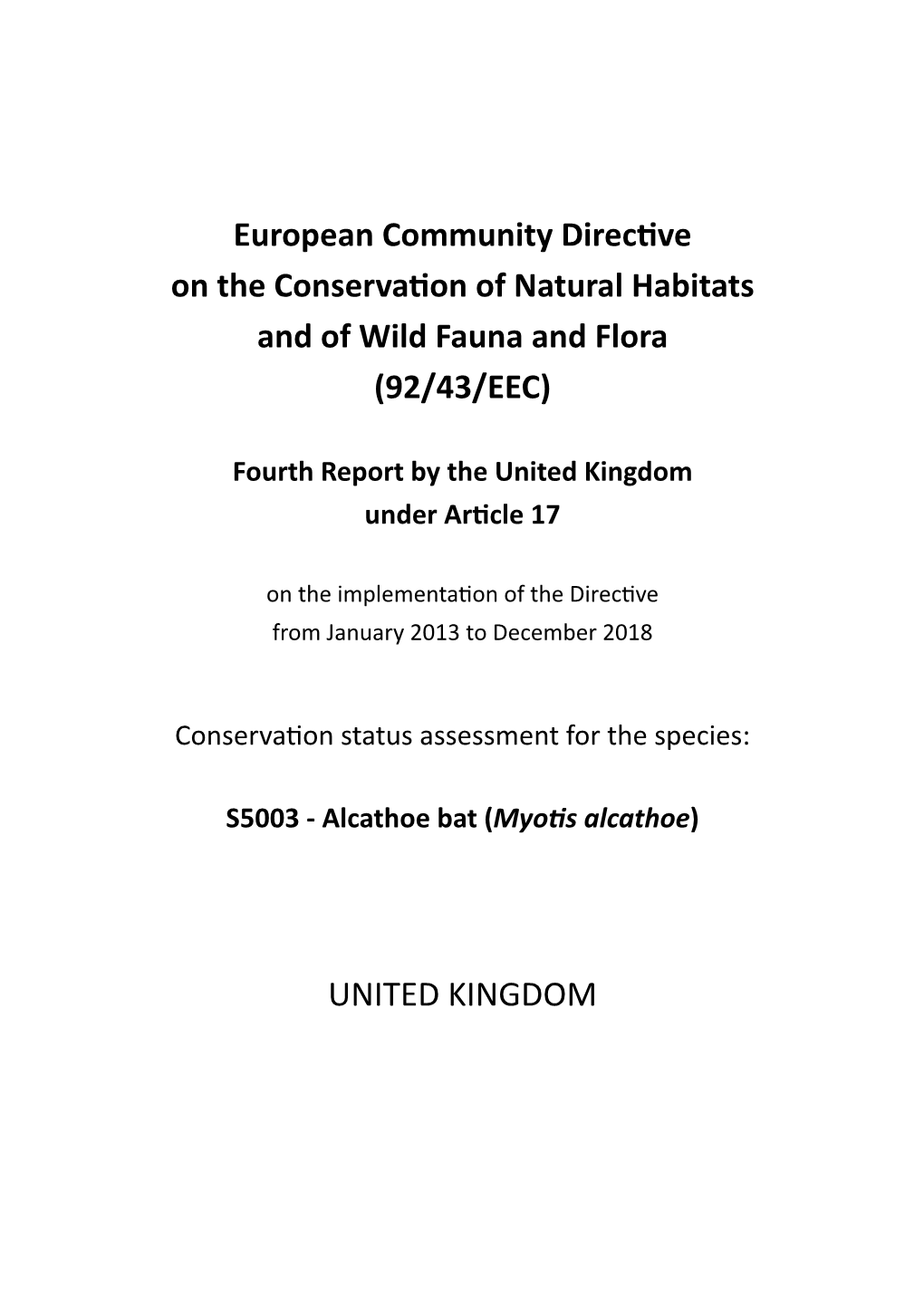 UK Conservation Status Assessment for S5003